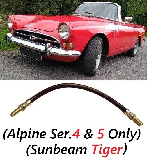 REAR BRAKE HOSE x1 (Sunbeam Alpine Ser.4 & 5, Tiger) (1964- 68)